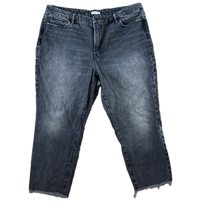 Good American Raw Hem Gray Jeans Size 16 Crop